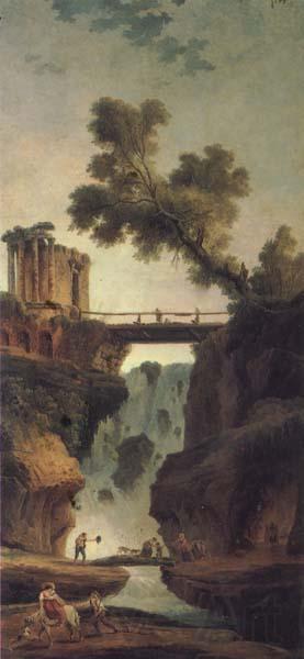 ROBERT, Hubert Landscape with Waterfall Australian oil painting art